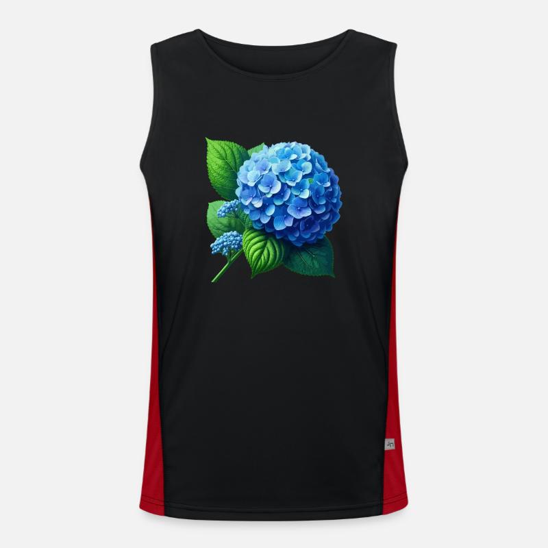 Hydrangea blue - Men's Functional Contrast Tank Top  - black/red