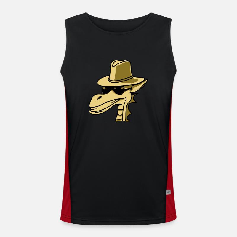 Drache Hut sonnenbrille cool comic Design Funktionelles Kontrast-Tank Top für Männer 