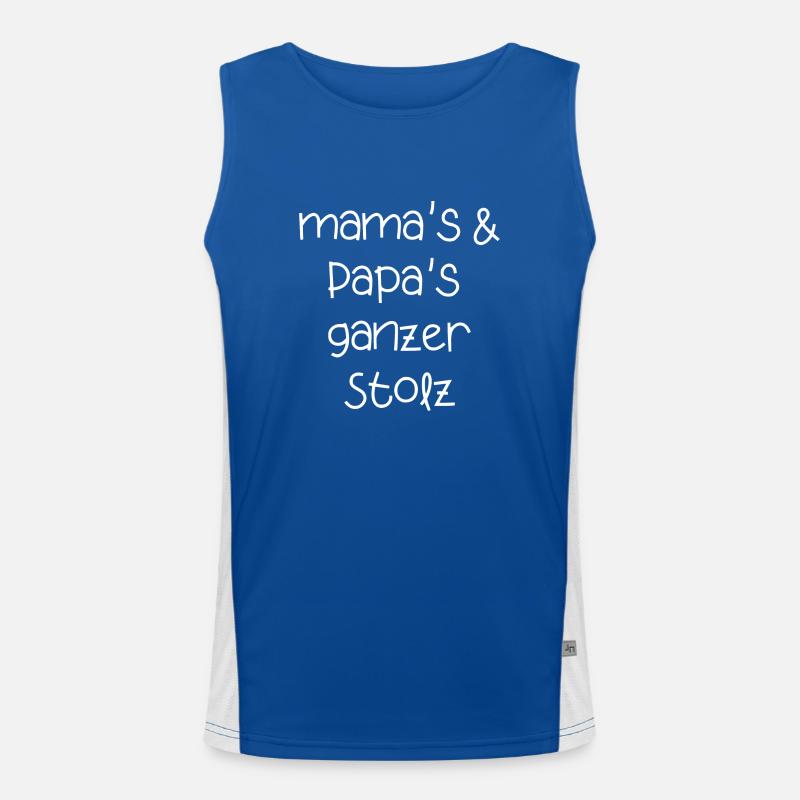 mama papa Eltern stolz Kinder babys Schrift Funktionelles Kontrast-Tank Top für Männer 