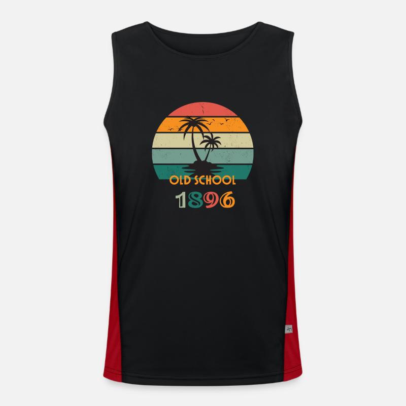 Old School Beach Funktionelles Kontrast-Tank Top für Männer 