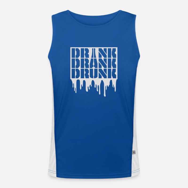 drink drank drunk Zitat Funktionelles Kontrast-Tank Top für Männer 