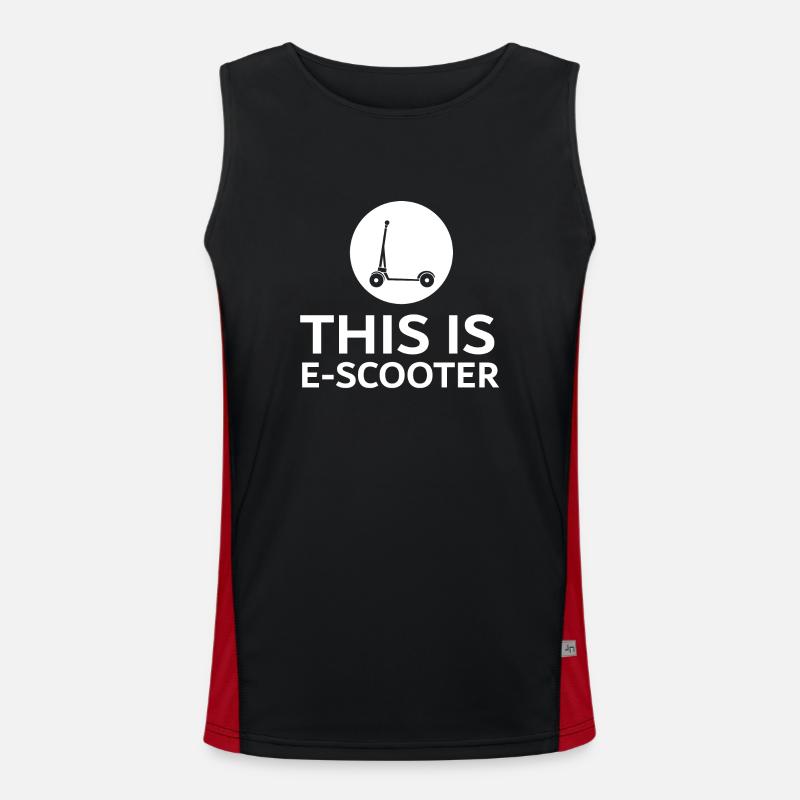 E-Scooter E-Roller Scooter - Men's Functional Contrast Tank Top  - black/red