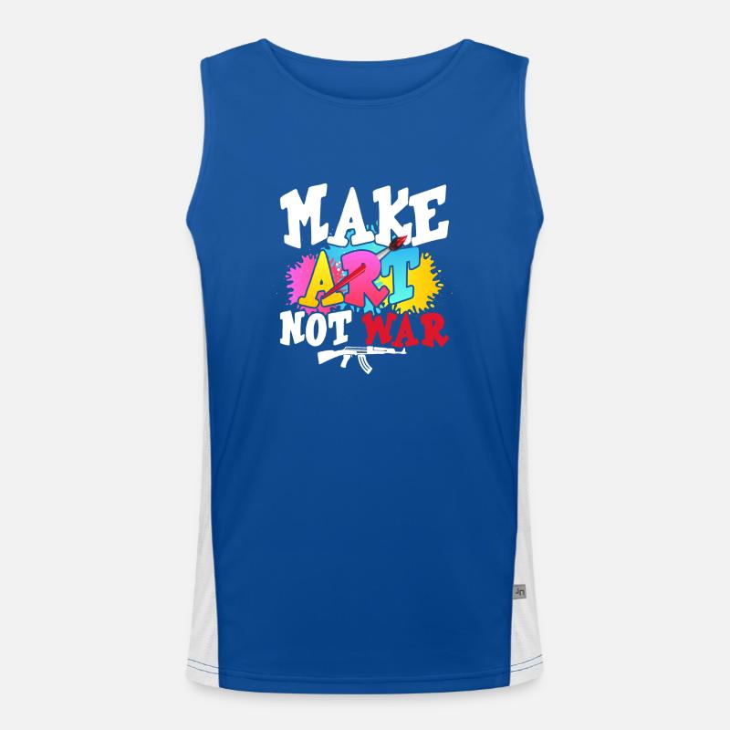 Make Art Not War Education Art Teacher Funktionelles Kontrast-Tank Top für Männer 
