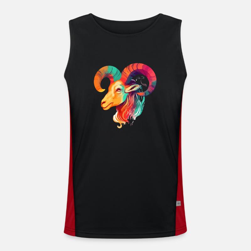 Yuki der Widder Funktionelles Kontrast-Tank Top für Männer 