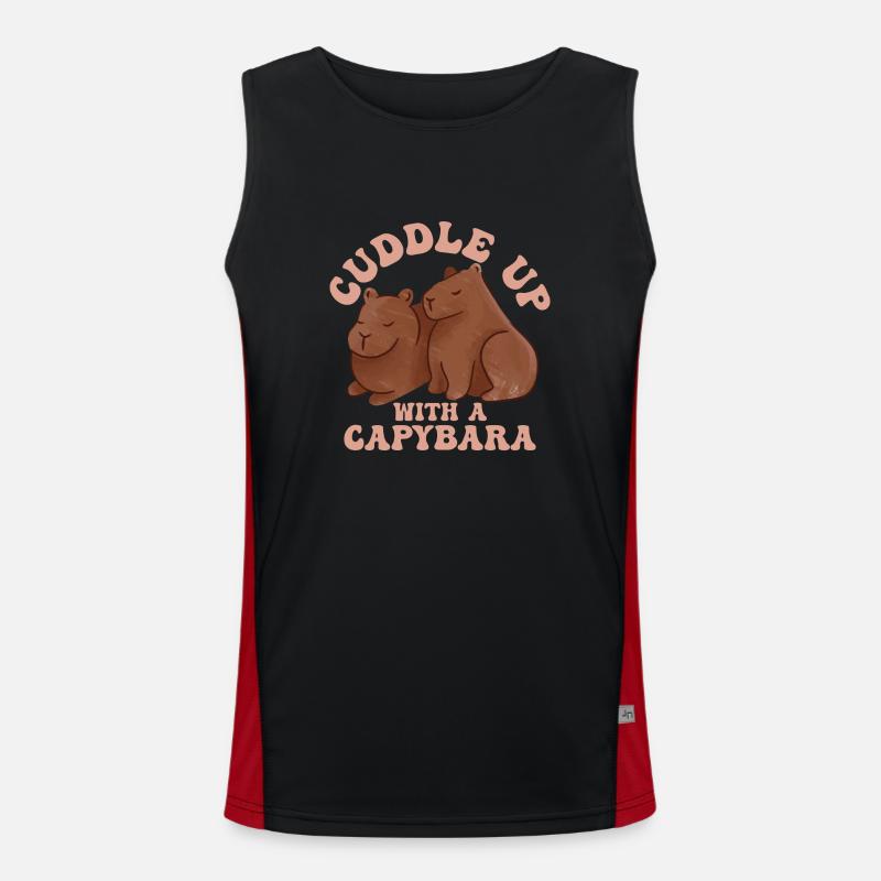 Cuddle Up With A Capybara Capibara Owner Rodent Funktionelles Kontrast-Tank Top für Männer 