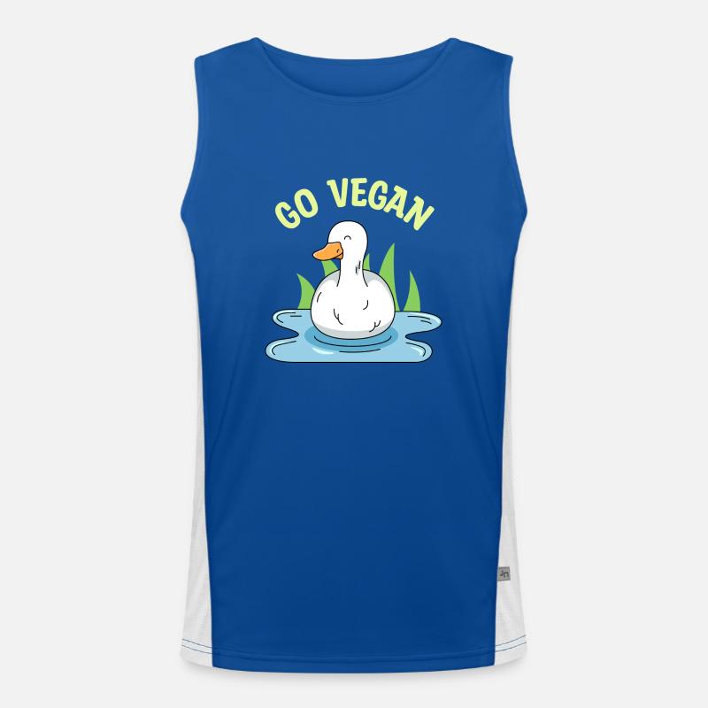 Duck design for proud vegans Men's Functional Contrast Tank Top 