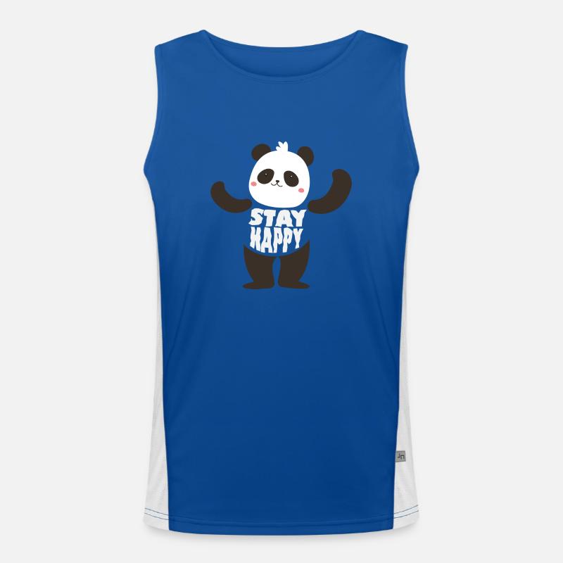 Restez heureux Panda Débardeur respirant contrasté Homme 