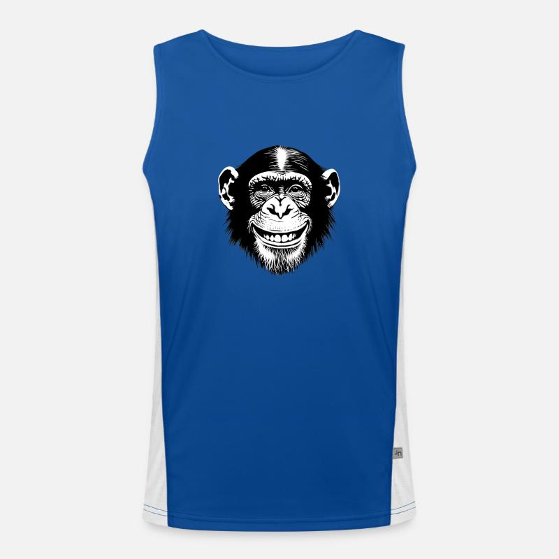Laughing monkey chimpse rejoices Men's Functional Contrast Tank Top 