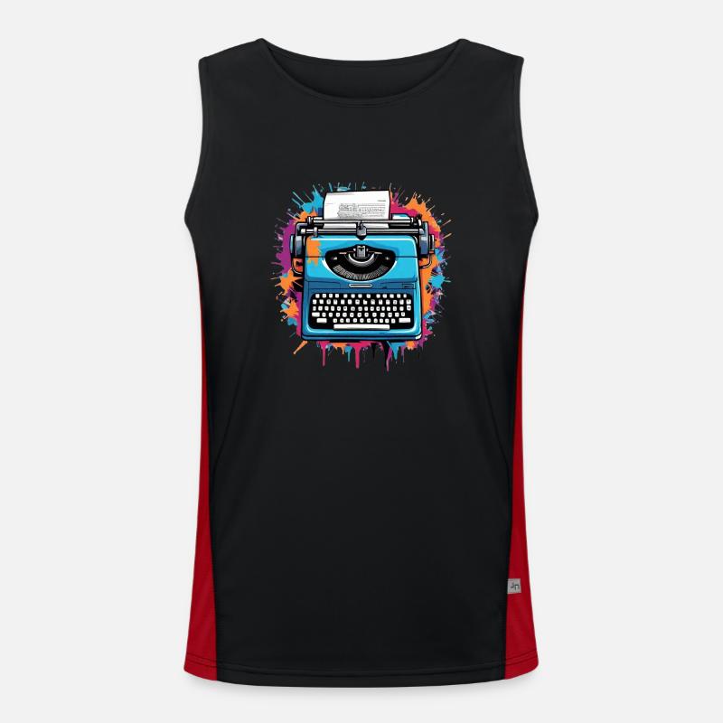 Typewriter Author Men's Functional Contrast Tank Top 