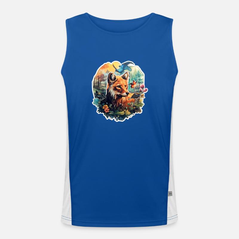 Fuchs auf einer Lichtung Funktionelles Kontrast-Tank Top für Männer 