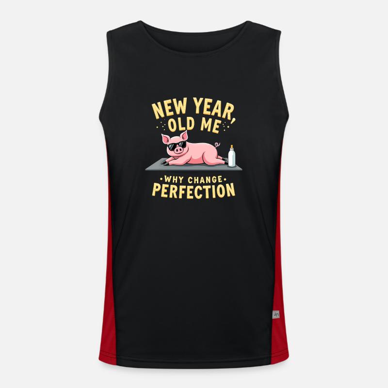 Sarcastic Joke - New Year Men's Functional Contrast Tank Top 