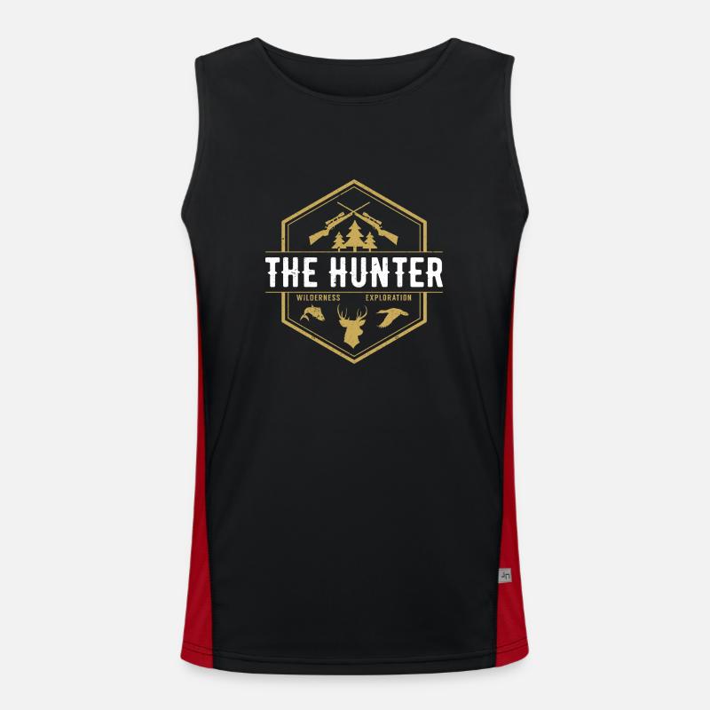 THE HUNTER Jagd Jäger Förster Hirsch Wald Geschenk Funktionelles Kontrast-Tank Top für Männer 