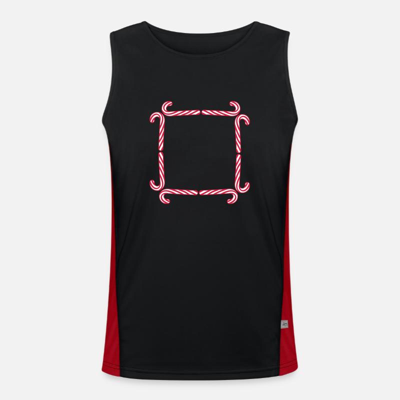 frame shield candy cane delicious candy sugar Men's Functional Contrast Tank Top 