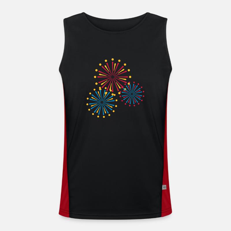 Firework Funktionelles Kontrast-Tank Top für Männer 