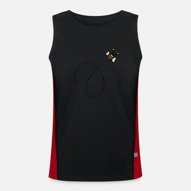 Dashed line bee - Men's Functional Contrast Tank Top  - black/red