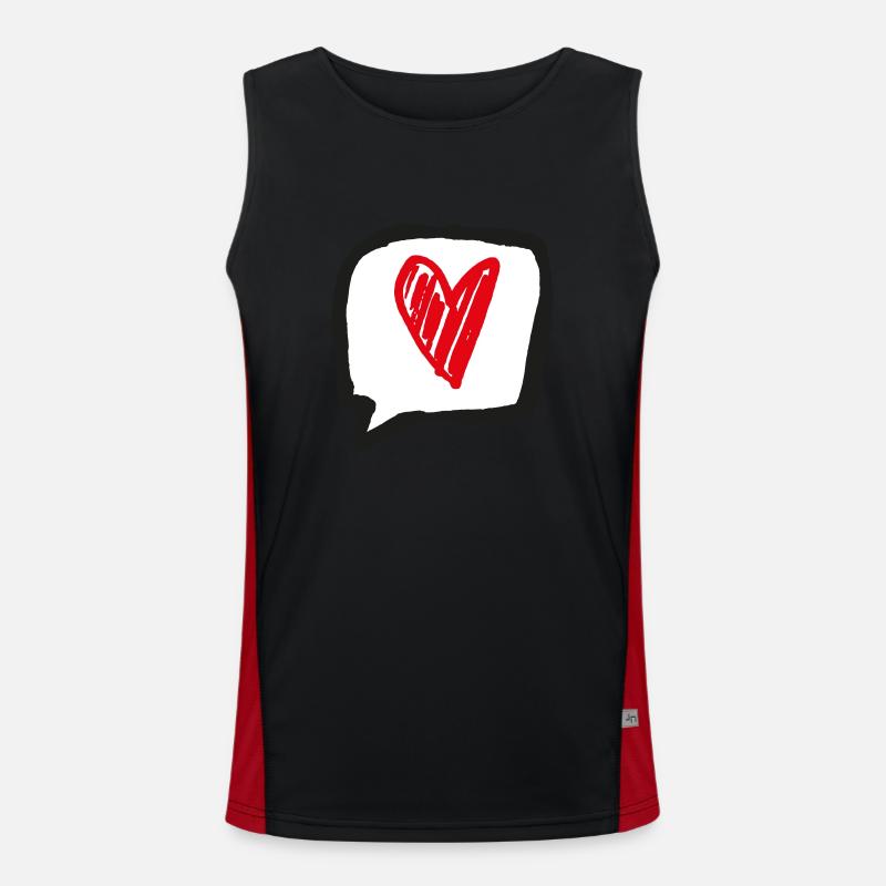 Heart Comic Cartoon Speech Bubble Débardeur respirant contrasté Homme 