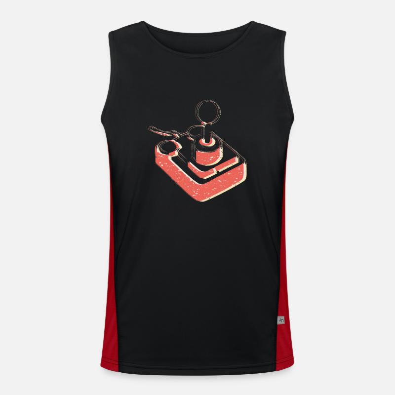 Joystick Player Game Controller retro Gaming 2 Men's Functional Contrast Tank Top 