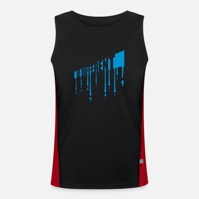 Be different Logo Design Funktionelles Kontrast-Tank Top für Männer 