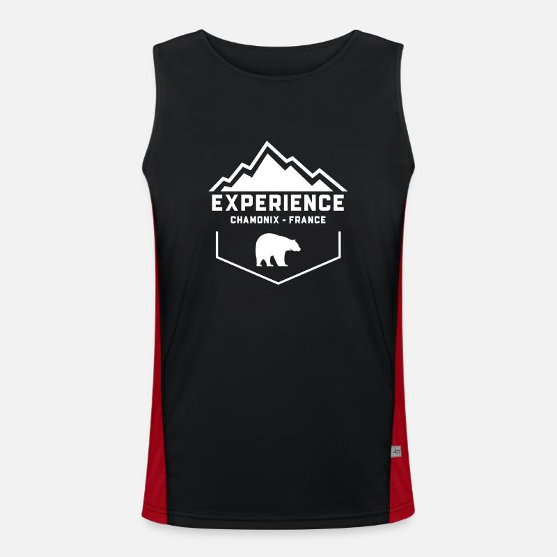 Bear Chamonix White - Men's Functional Contrast Tank Top  - black/red