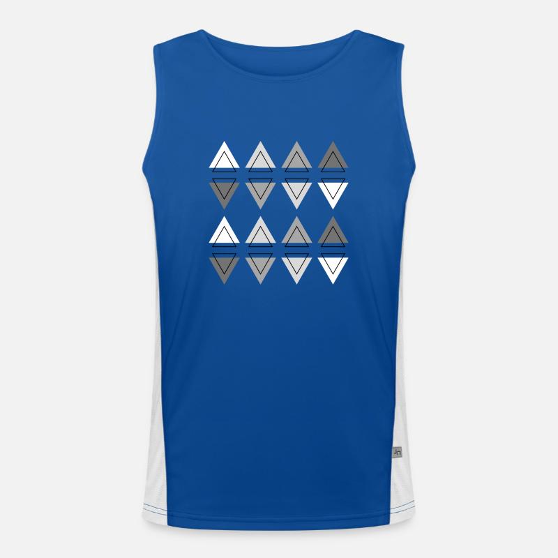 Modern Abstract Geometry Two-row triangles Men's Functional Contrast Tank Top 