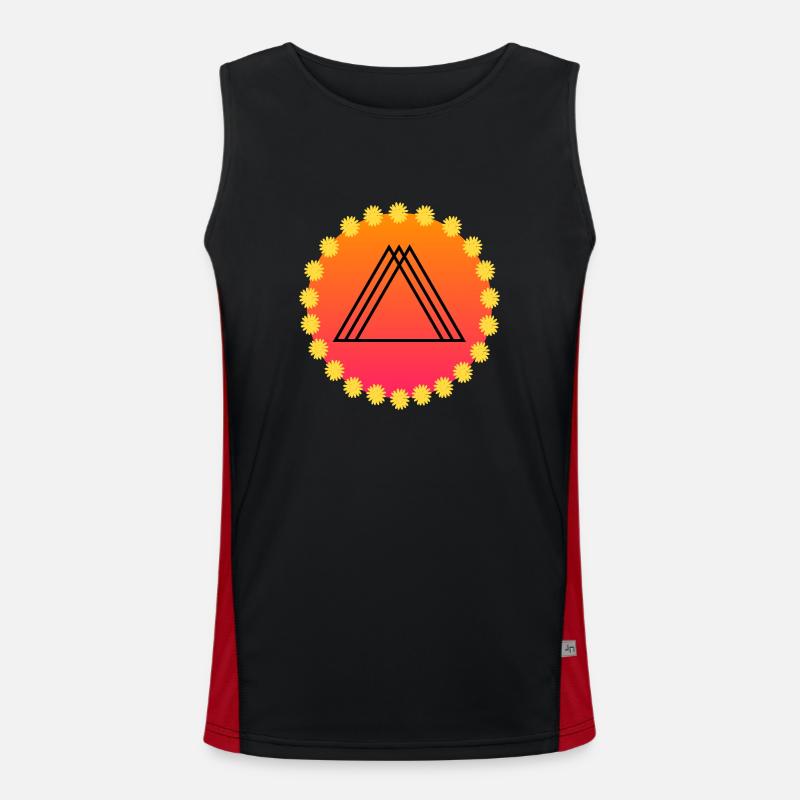 Sun and Flower Power Triangles Men's Functional Contrast Tank Top 