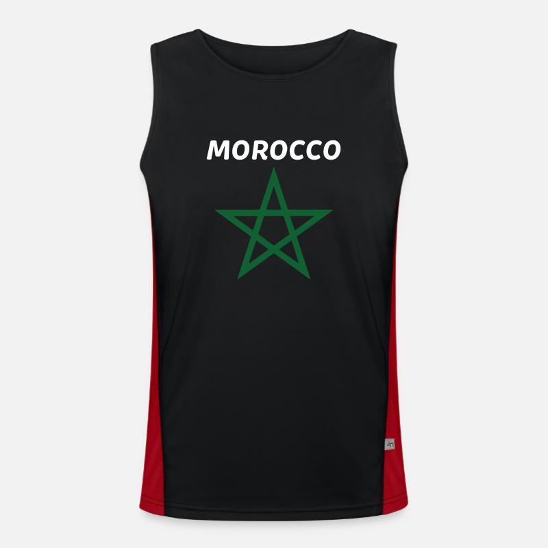 Idée cadeau du drapeau marocain Débardeur respirant contrasté Homme 