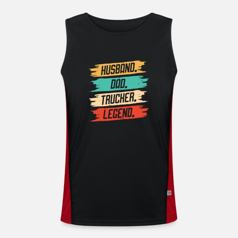 Husband Father Trucker Legend Men's Functional Contrast Tank Top 