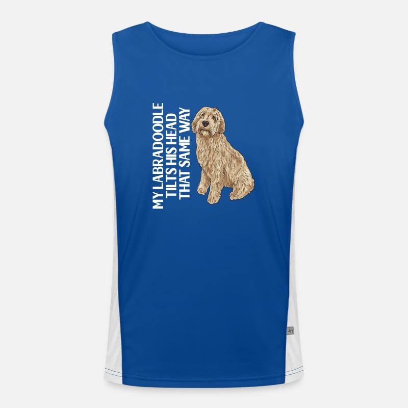 Labradoodle Hund Funktionelles Kontrast-Tank Top für Männer 