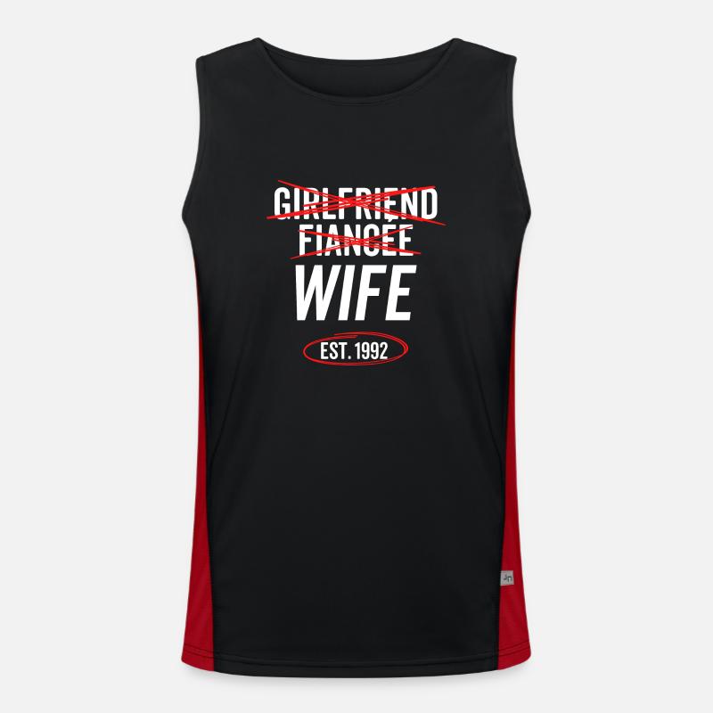 Freundin Verlobte Ehefrau Est 1992 Funktionelles Kontrast-Tank Top für Männer 
