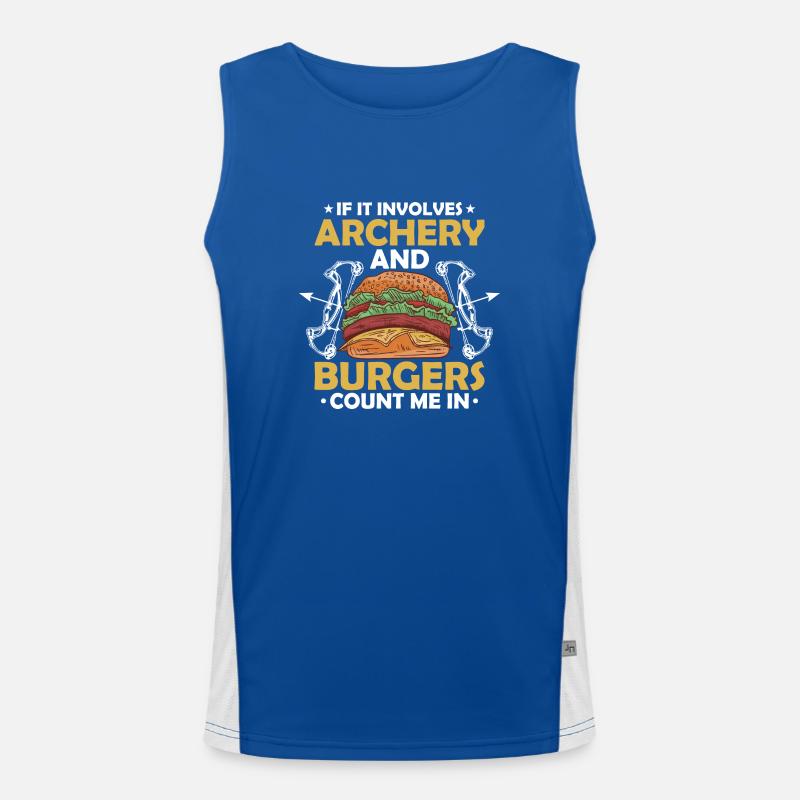 If It Involves Archery & Burgers Count Me In Bow A Funktionelles Kontrast-Tank Top für Männer 
