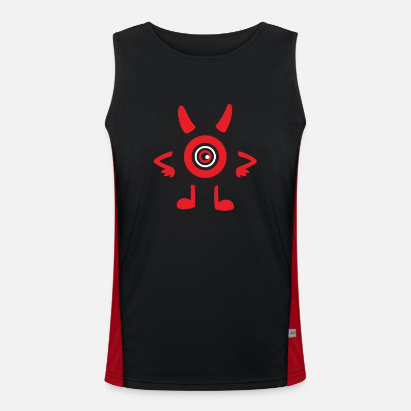 Red Devil Monster Men's Functional Contrast Tank Top 