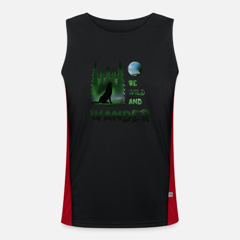 Be wild and wander Wolf Men's Functional Contrast Tank Top 