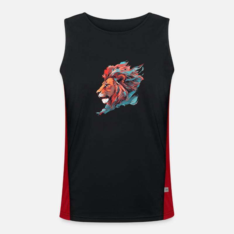 Lion Farouche clair et turquoise Débardeur respirant contrasté Homme 
