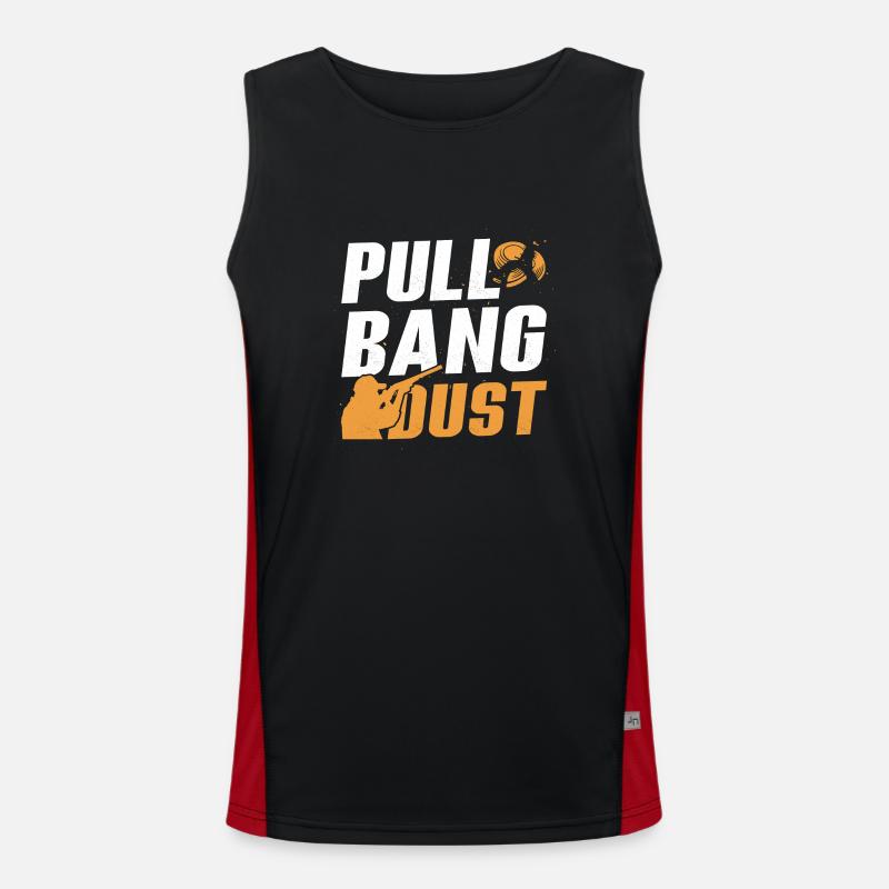 Pull Trapshooting Skeet Shooting - Men's Functional Contrast Tank Top  - black/red