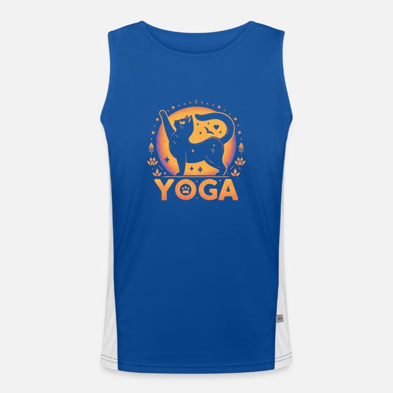 Cat practice yoga Men's Functional Contrast Tank Top 