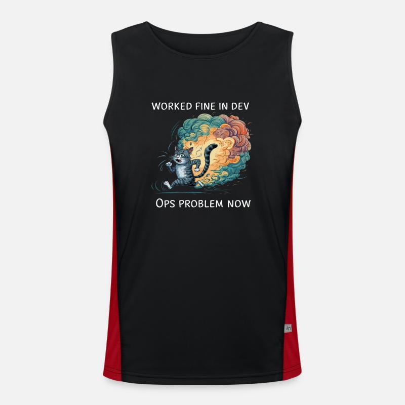 DevOps - Men's Functional Contrast Tank Top  - black/red