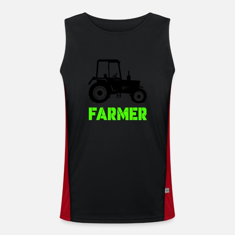traktor farmer Funktionelles Kontrast-Tank Top für Männer 