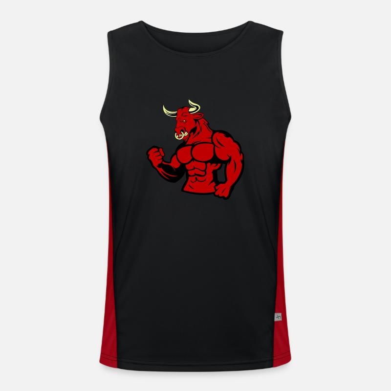 bull - Men's Functional Contrast Tank Top  - black/red