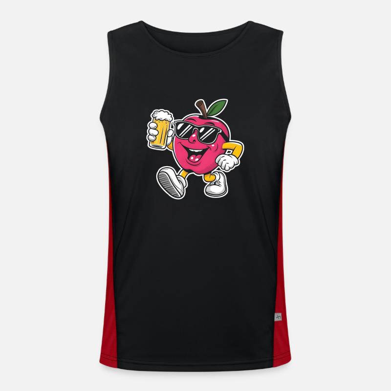 Apfel Trinken Bier Funktionelles Kontrast-Tank Top für Männer 