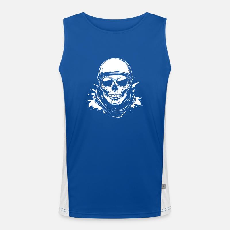 Biker Skull Cadeau Moto Débardeur respirant contrasté Homme 
