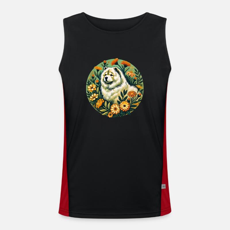 Chow Chow Spring - Men's Functional Contrast Tank Top - black/red