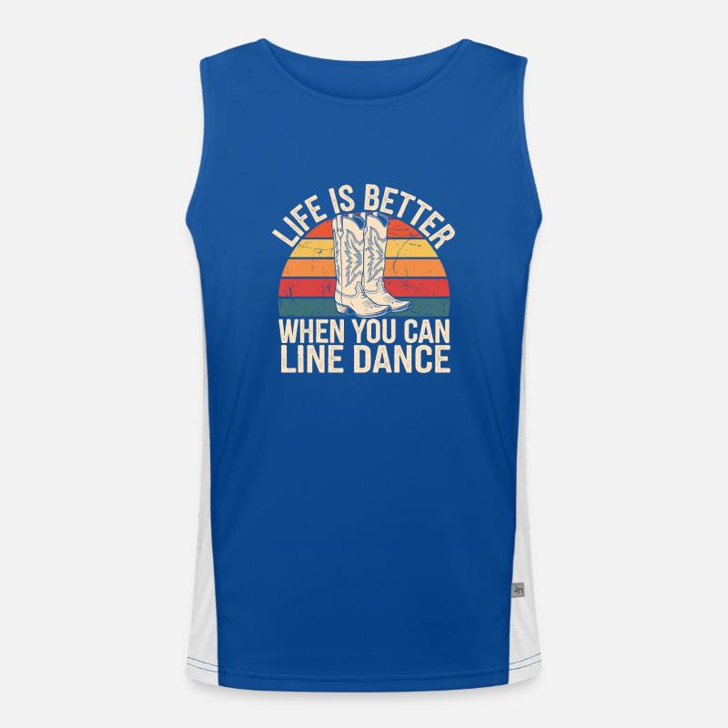 Mehr Spaß mit Line Dance Funktionelles Kontrast-Tank Top für Männer 