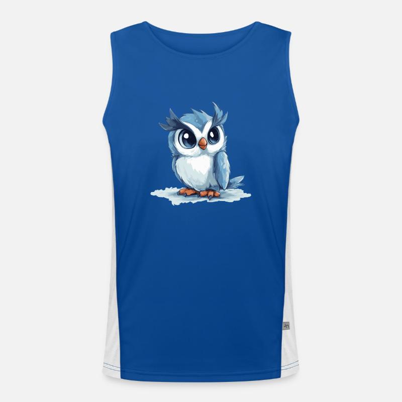 blaue Eule Funktionelles Kontrast-Tank Top für Männer 