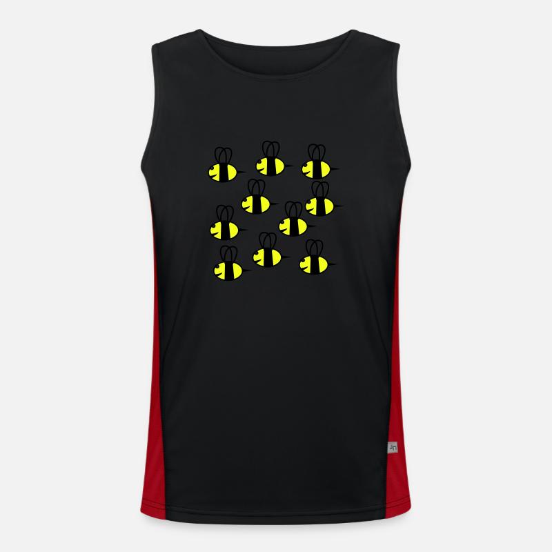 swarm of friendly bees Men's Functional Contrast Tank Top 