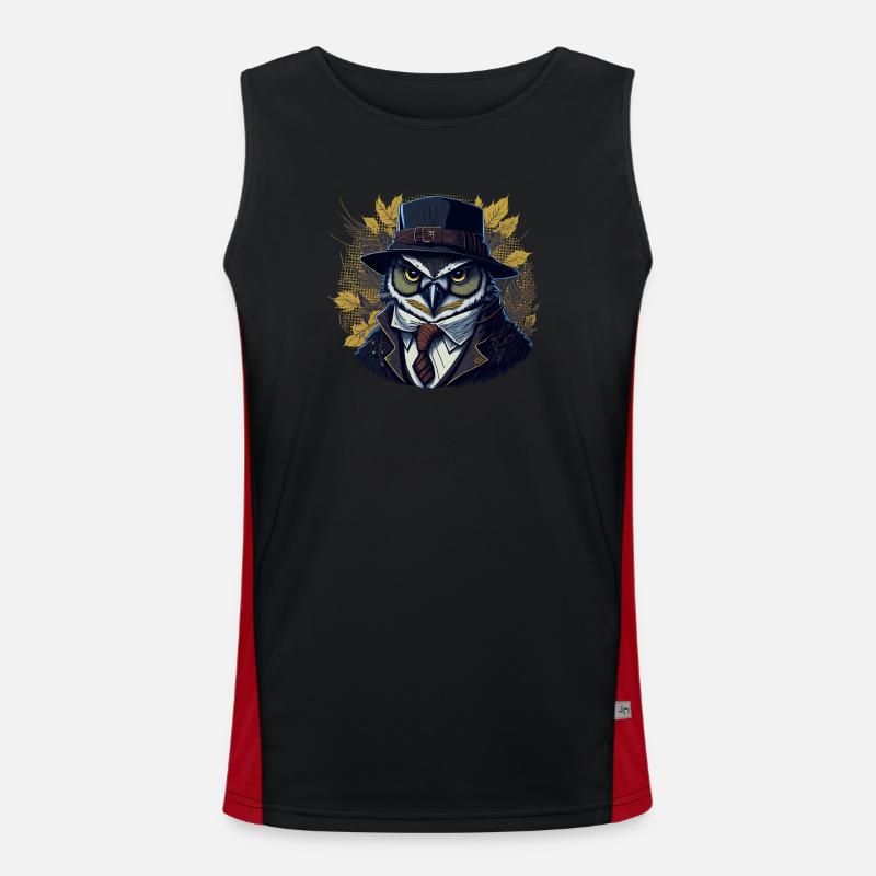 Herbst Eule Wald Boss - KI - DIGITAL Men's Functional Contrast Tank Top 
