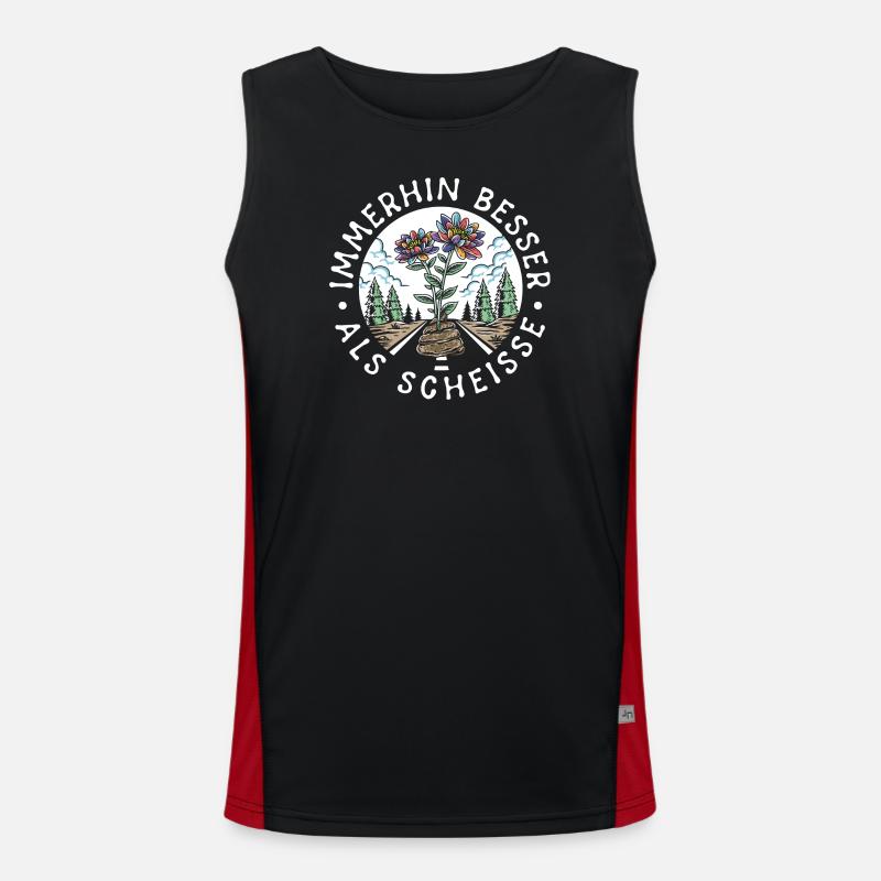 Immerhin besser als Scheisse Hell auf Dunkel Funktionelles Kontrast-Tank Top für Männer 