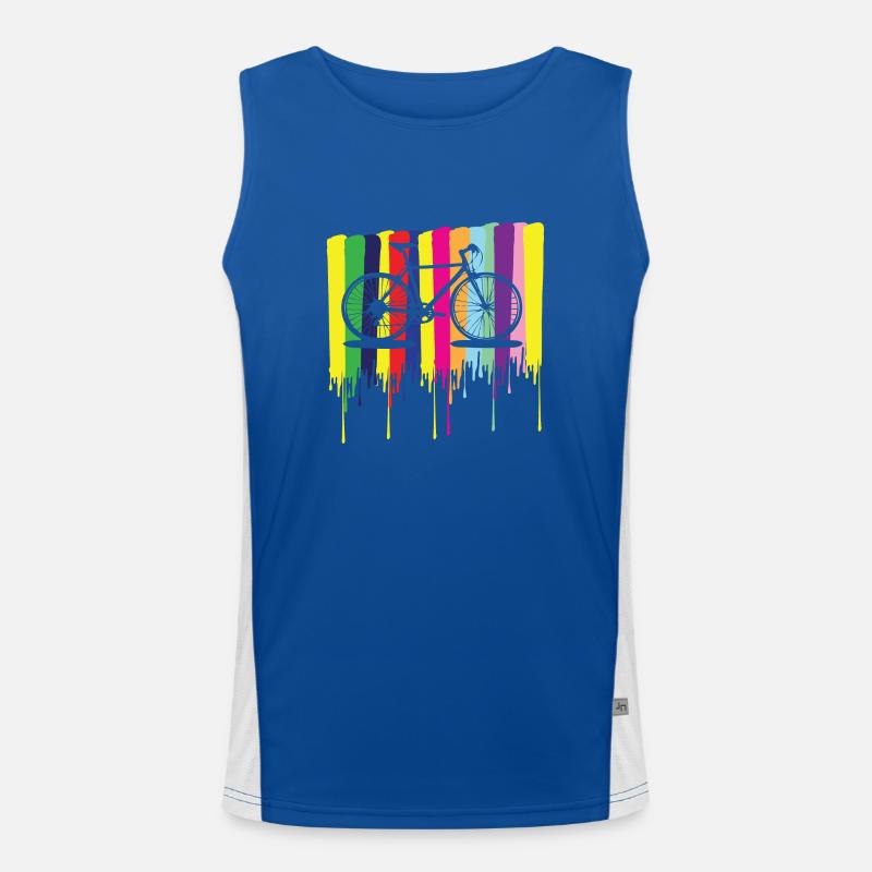 rainbow colors bicycle Men's Functional Contrast Tank Top 