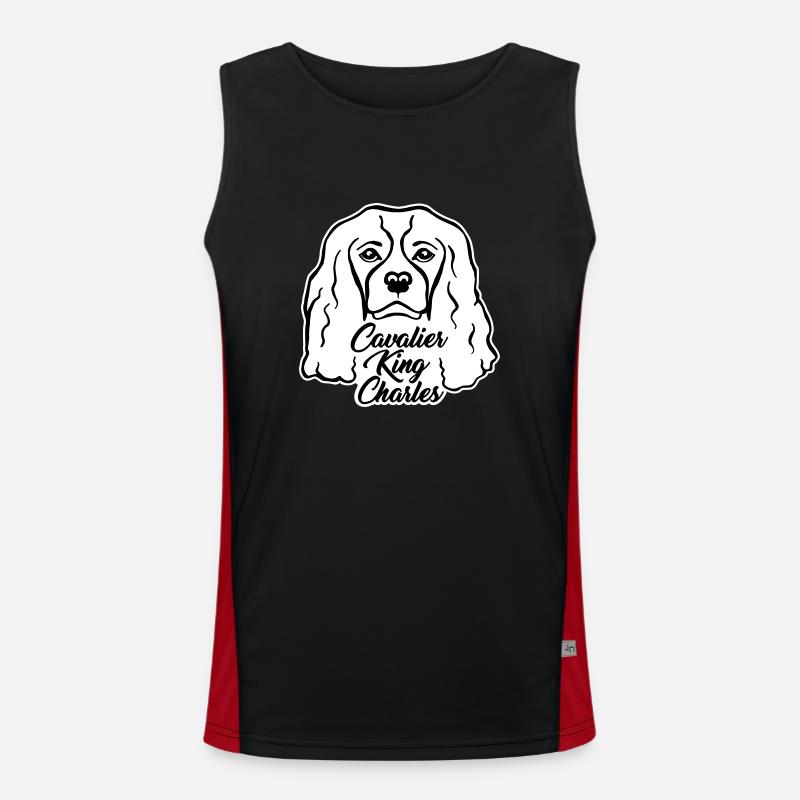 Cavalier King Charles - Men's Functional Contrast Tank Top  - black/red