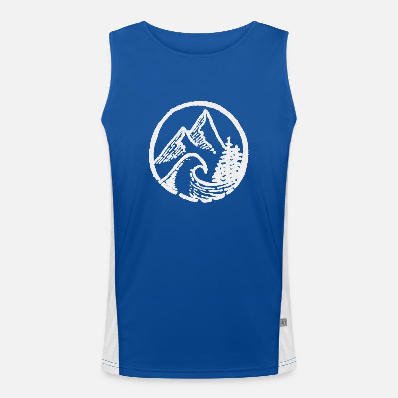 Logo Mountains, Forest & Wave Men's Functional Contrast Tank Top 