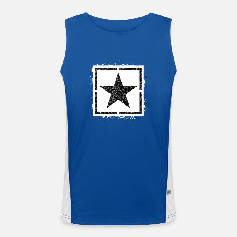 Sponge stencil Star inside square Men's Functional Contrast Tank Top 